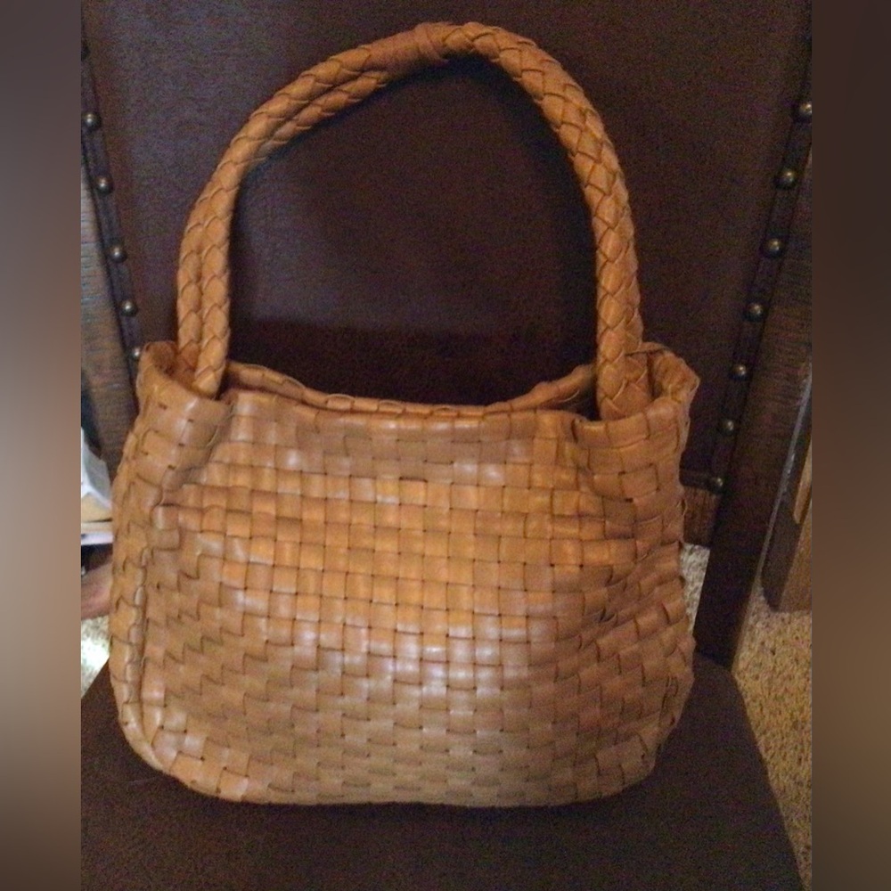 DESMO /Woven Leather Italian Tan Bag